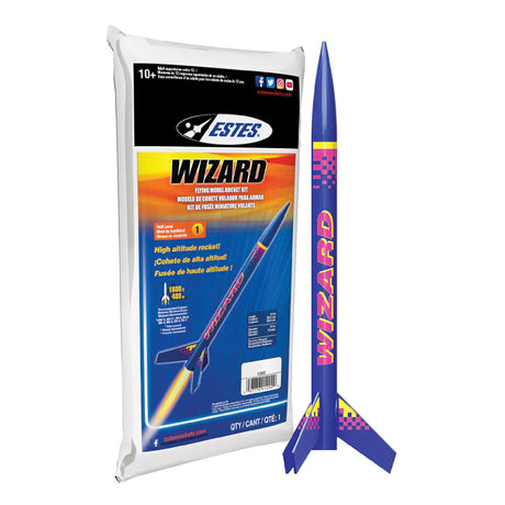 Estes 1292 Wizard Rocket-Building Kit, Intermediate Flying-Rocket-Model Kit for Ages 10+ Estes