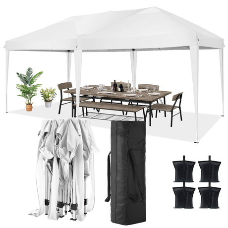 COBIZI Canopy 10x20 Pop Up Canopy Tent Party Tents for Parties Weddings Backyard Waterproof Canopy Outdoor Commercial Instant Canopy Event Tent with Stakes, Ropes,Sandbags, White COBIZI