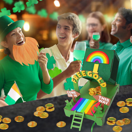 OFIHIDO Leprechaun Trap Kit for Kids,Wood DIY Craft Catch a Leprechaun Trap Kit for Kids Classroom Activity,St. Partrick Day Decorations Party Supplies OFIHIDO