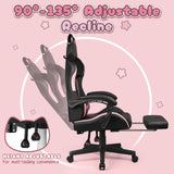 PUKAMI Gaming Chair Cute with Cat Ears,Ergonomic Computer Chair for Girl with Footrest and Headrest,Comfortable Reclining PC Game Chair for Adult,Teen,Black PUKAMI