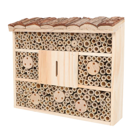 OFFSCH Creative House Mason House Garden Decoration Critter Cages Mason Bees House Hanging Hotels Hotel Garden Habitat House Hotel Beehive Decor Room Wooden House Solid Wood OFFSCH