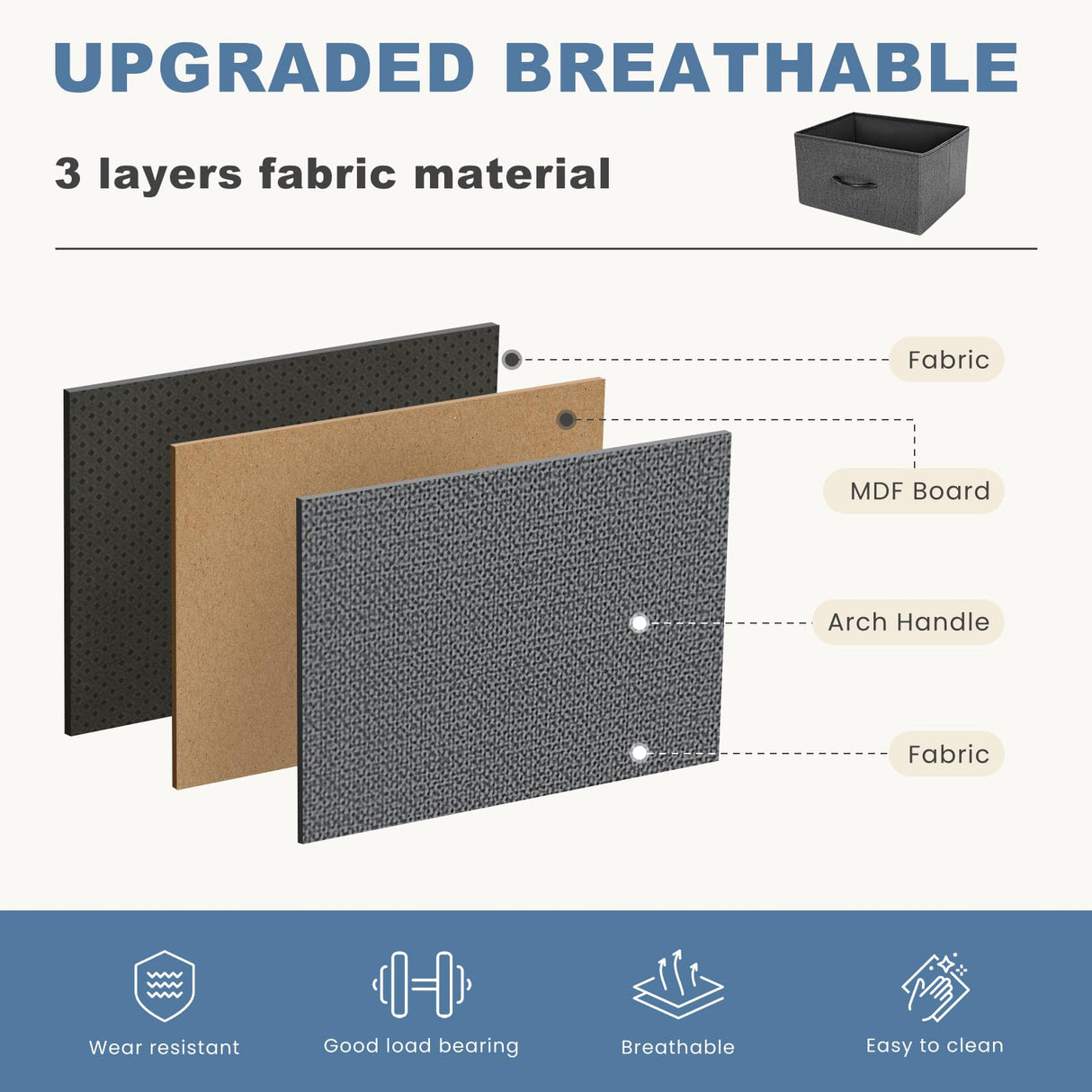 DUMOS Nightstand Set of 2, Small Dresser with 2 Fabric Drawers Side Bedroom End Table Kids Bedside Storage Furniture for 25 inch Tall Night Stand for Closet, Entryway, College Dorm, Grey, M-2 Pack DUMOS