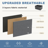 DUMOS Nightstand Set of 2, Small Dresser with 2 Fabric Drawers Side Bedroom End Table Kids Bedside Storage Furniture for 25 inch Tall Night Stand for Closet, Entryway, College Dorm, Grey, M-2 Pack DUMOS