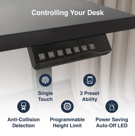Desky Single Sit Stand Desk - Adjustable Standing Desk - Ergonomic Sit & Stand Up Desk - 71x29.5" Electric Standing Desk - Adjustable Height Table - Sit to Stand Desk - Height Adjustable Desk, Black Desky