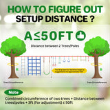 Ninja Warrior Obstacle Course for Kids Backyard - 2×50ft Slackline Kit with 10 Most Complete Accessories for Boys & Girls, Swing, Rope Ladder, Gymnastic Ring, Climbing Net, Arm Trainer and Monkey Fist Dripex