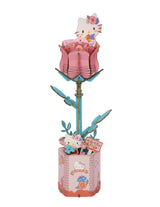 Hands Craft Hello Kitty and Friends Pink Rose 3D Wooden Puzzle Kit | DIY Flower Model | Arts & Crafts for Adults & Kids | Creative Hobby Kits | Hello Kitty Collectible | Wood Building Set Hands Craft