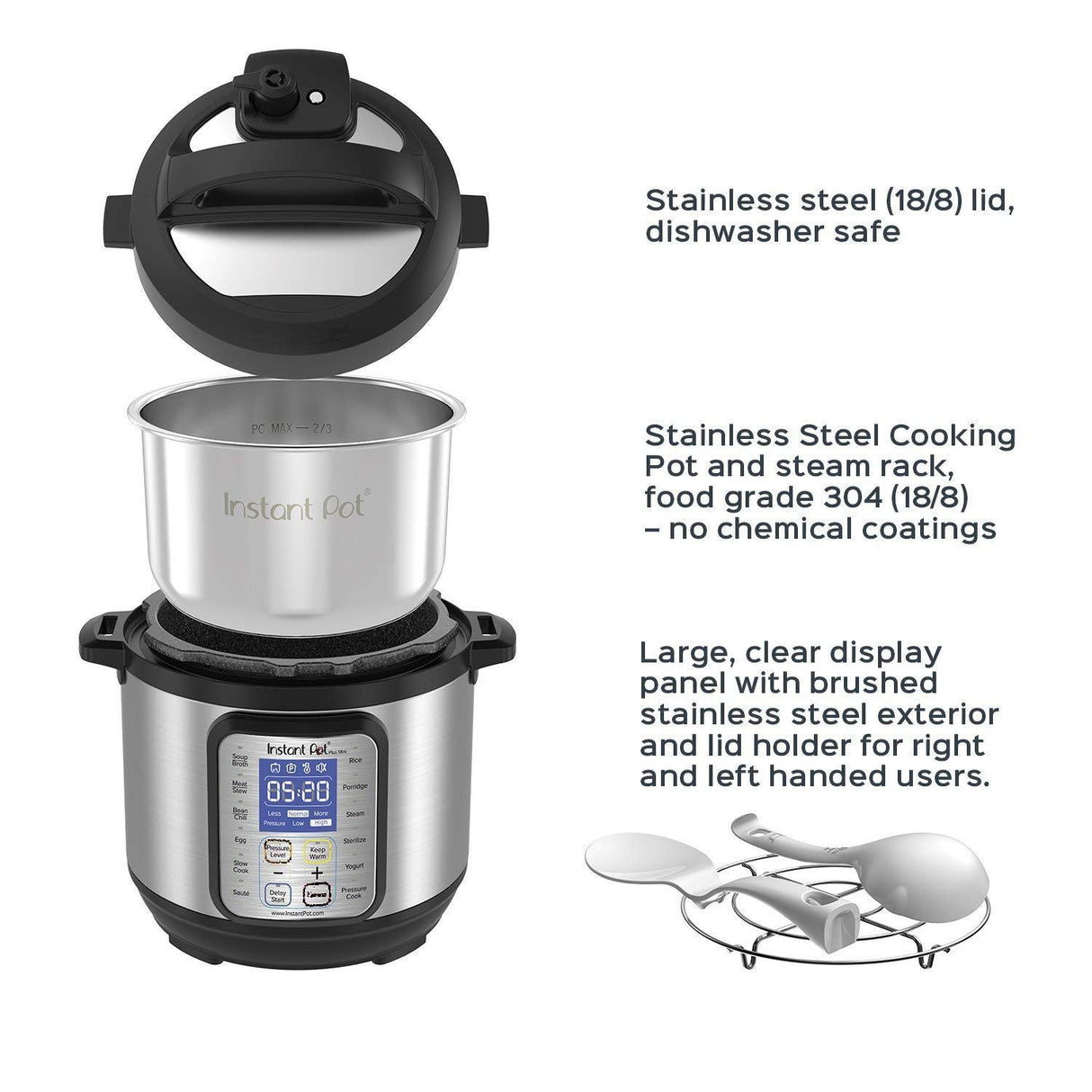 Instant Pot Duo Plus 9-in-1 Electric Pressure Cooker, Slow Cooker, Rice Cooker, Steamer, Sauté, Yogurt Maker, Warmer & Sterilizer, Includes App With Over 800 Recipes, Stainless Steel, 3 Quart Instant Pot