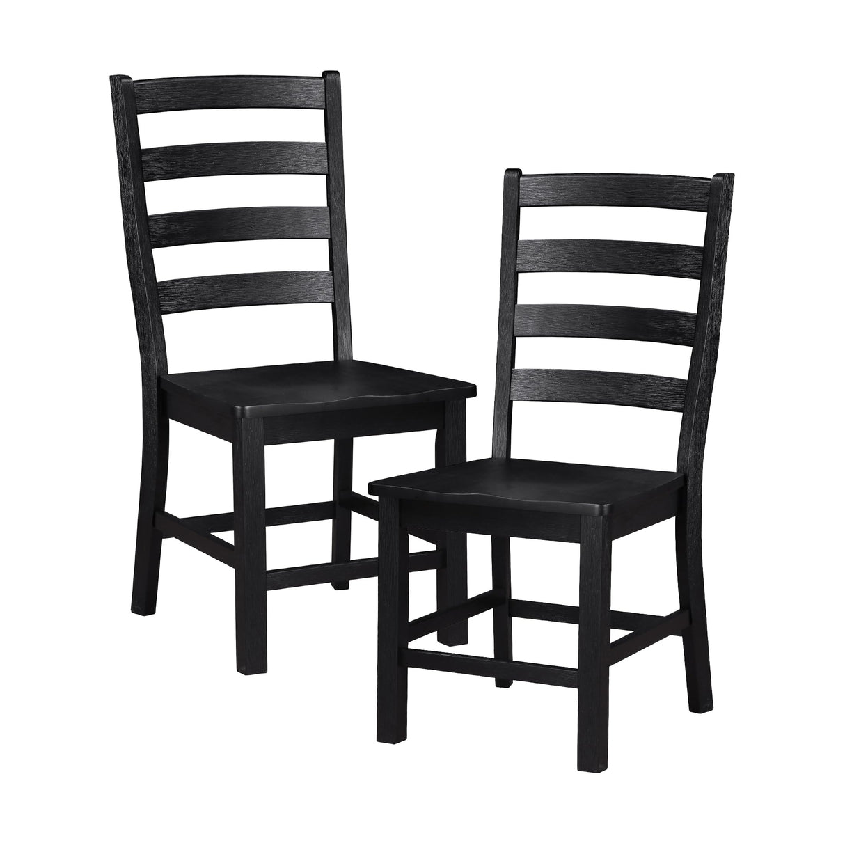 Lexicon Dining Chairs Set of 2, Dining Chairs with Solid Wood Legs and Footrest, High Ladder Back Farmhouse Dining Chairs, Wooden Dining Room Chairs, Black Lexicon