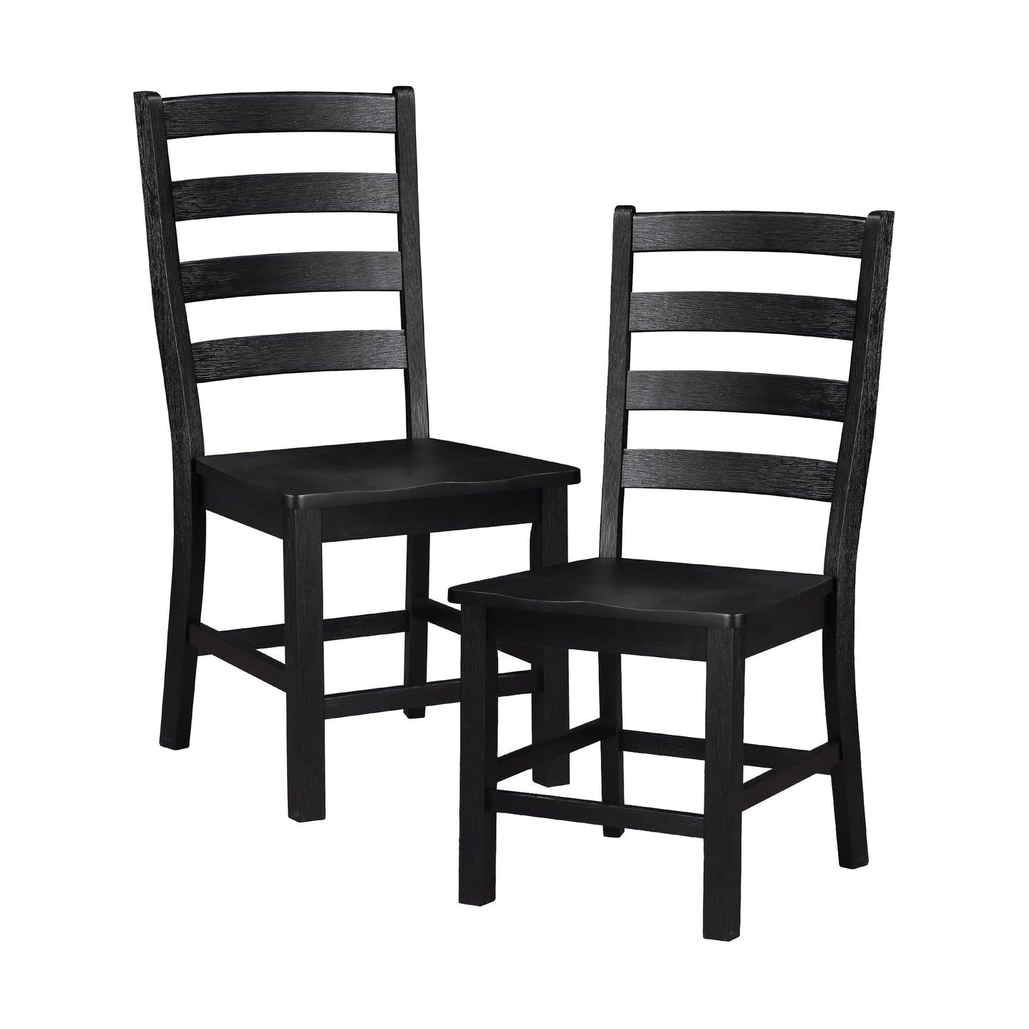 Lexicon Dining Chairs Set of 2, Dining Chairs with Solid Wood Legs and Footrest, High Ladder Back Farmhouse Dining Chairs, Wooden Dining Room Chairs, Black - WoodArtSupply