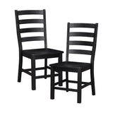 Lexicon Dining Chairs Set of 2, Dining Chairs with Solid Wood Legs and Footrest, High Ladder Back Farmhouse Dining Chairs, Wooden Dining Room Chairs, Black Lexicon