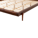 Walker Edison Mid Century Modern Solid Wood King Platform Bed with Headboard and Footboard - Walnut Finish Walker Edison