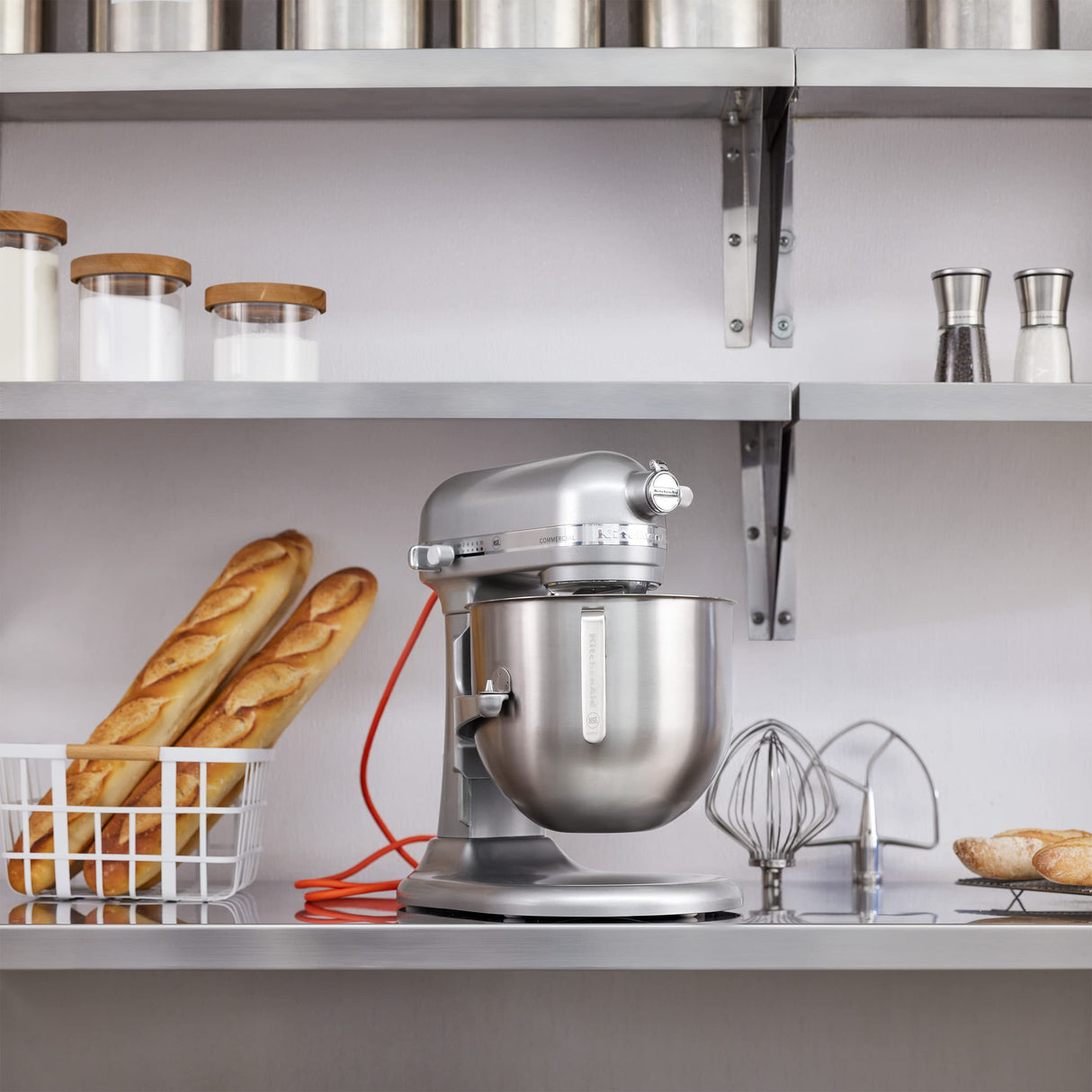 KitchenAid KSM8990CU 8-Quart Commercial Countertop Mixer, 10-Speed, Gear-Driven, Contour Silver KitchenAid