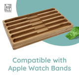 ATP MODERN Wooden Watch Band Organizer - Works with All Apple Watch Bands - Watch Band Holder - Wooden Watch Stand Display - Compatible with All Apple iWatch Bands - Solid Wood Design ATP MODERN