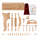 15 Pcs Wood Therapy Massage Tools Set Maderoterapia Kit Therapy Tools for Body Muscle Pain Relief Wooden Body Face Sculpting Tools Wood Roller Massager, Fascia Massage HanaWood