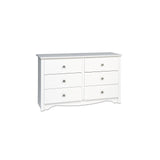 Prepac Sonoma 6 Drawer Dresser for Bedroom, Wide Chest of 6 Drawers, Bedroom Furniture, Ideal for Clothes Storage and Organization, 16"D x 48"W x 29"H, White Prepac