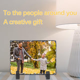 6 Pack Sublimation Slate Blanks Custom Stone Slate Picture Frame Heat Transfer Rock Photo Plaque 5.7x7.7 Inch with Display Stand Decoration for Desktop Souvenir DIY Personalized Gift ORJ