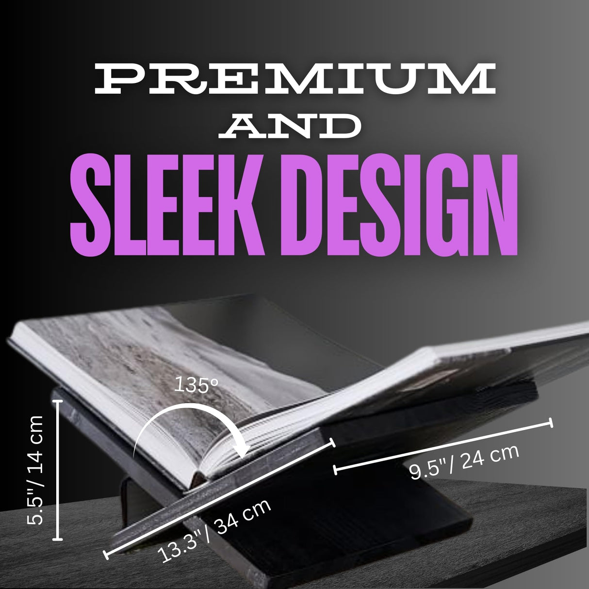 Solid Wood Book Stand - Large Cross Frame Black Oak Wooden Book Holder & Display for Coffee Table & Bible Book Stand, Open Book Stand - Premium Book Stand for Reading, Display & Cradle Stand for Table WoodArtSupply