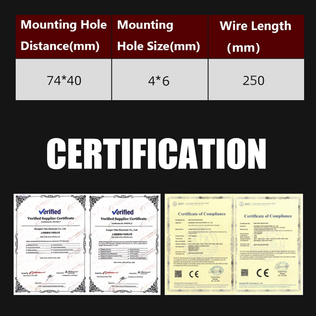 PTC Car Fan Heater with Power Cord 110V 200W Electric Ceramic Energy Saving Constant Temperature Thermistor Insulation Air Auto Heating Element for 3D Printer Humidifier Air Conditioning, PTCYIDU PTCYIDU