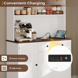 Hasuit 71.6" Tall Kitchen Pantry Storage Cabinet, Modern Kitchen Hutch Cabinet with Doors and Shelves, Freestanding Food Pantry with Large Storage Drawer for Dining Room, Living Room, White Hasuit