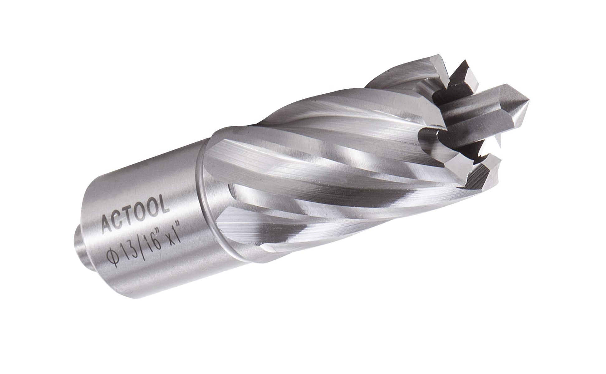 ACTOOL 13/16" Diameter × 1" Depth of Cut HSS ANNULAR Cutter with 3/4'' Weldon Shank - WoodArtSupply