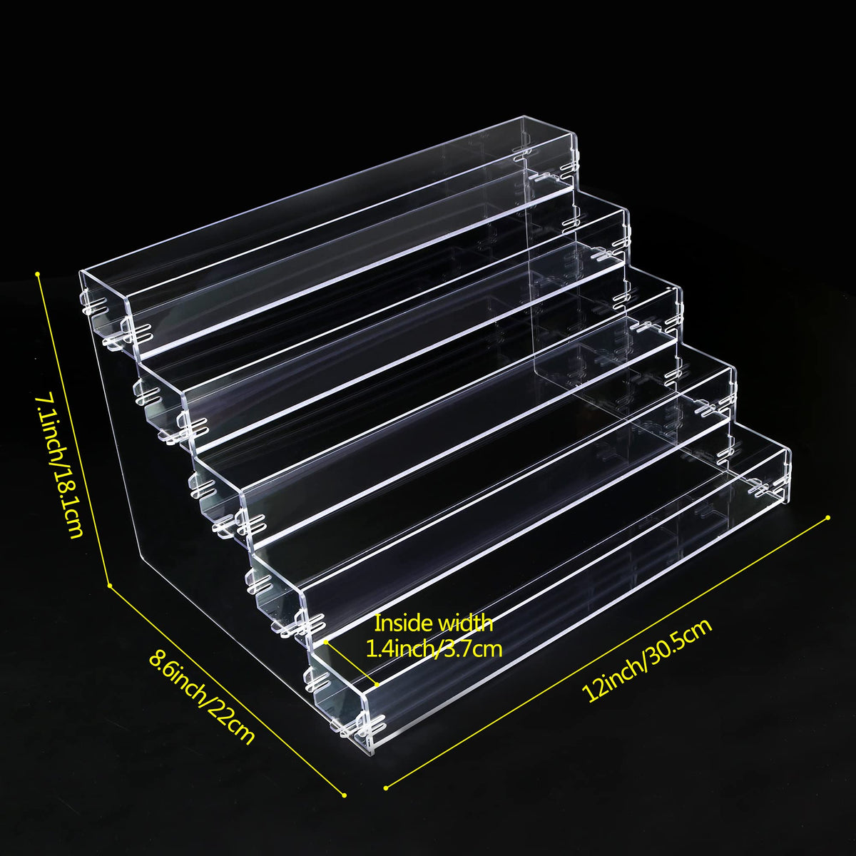 BVANQ 5 Tier Sunglasses Organizer Acrylic Sunglass Holder Nail Polish Organizer Countertop Stand Display No Pungent Acrylic Glue Assembly for Highlighting Glasses,Makeup,Essential Oil BVANQ