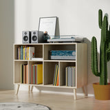 Cozy Castle Record Player Stand, Turntables Stand with Vinyl Record Storage Holds up to 350 Albums, Record Stand Table for Bedroom, Living Room, Office, Oak Cozy Castle