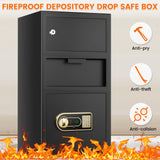 3.6 Cu ft Large Fireproof Drop Safe Box for Business, Anti-Theft Cash Safe Drop Box with Drop Slot, Digital Keypad and Spare Key, Heavy-duty Depository Drop Safe for Home Retail Busines Restaurants Tiskgg