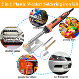 100W Plastic Welder, 2-in-1 Plastic Welding Kit with Soldering Iron Tips & 56Pcs Rods, 3-Speed Temperature Control Soldering Iron Gun, Professional Surface Repair Tool for Car Bumper,Dashboard, Kayak Ghguole