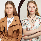 Huquary 8 Pcs Boho Necklaces for Women Boho Jewelry for Women Long Wooden Pendant Choker Necklaces Brown Faux Leather Cord Sweater Jewelry Feather for Women Men Huquary