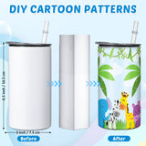 12 Sets 12 oz Sublimation Blanks Sippy Cups for Toddlers Insulated Stainless Steel Kids Sublimation Tumbler Cups with Lids and Straws, 2 Heat Tape, 12 Polymer Sublimation Coating, Coaster, Brush Zubebe