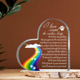 Pet Memorial Gifts, Sympathy Gift for Loss of Dog Cat, Pet Memorial Acrylic Rainbow Bridge Decorations Condolences Gifts for Pet Loss Remembrance Keepsake Toerifer