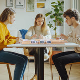 Offelec Wooden Mahjong Racks, Set of 4 Trays for Mahjong Game, Premium Holders for Mahjong, Mexican Train, Dominoes and More Game Stands (Includes Magnetically Attached Mahjong Pushers) Offelec