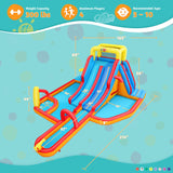Whubefy Extra Large Inflatable Water Slide, 18X14 Ft Bounce House for 5-12, 840D+420D Oxford Fabric, Long Slide/Splash Pool/680W Blower/10 Accessories, Suitable for 10 Kids, Backyard Summer Fun Whubefy