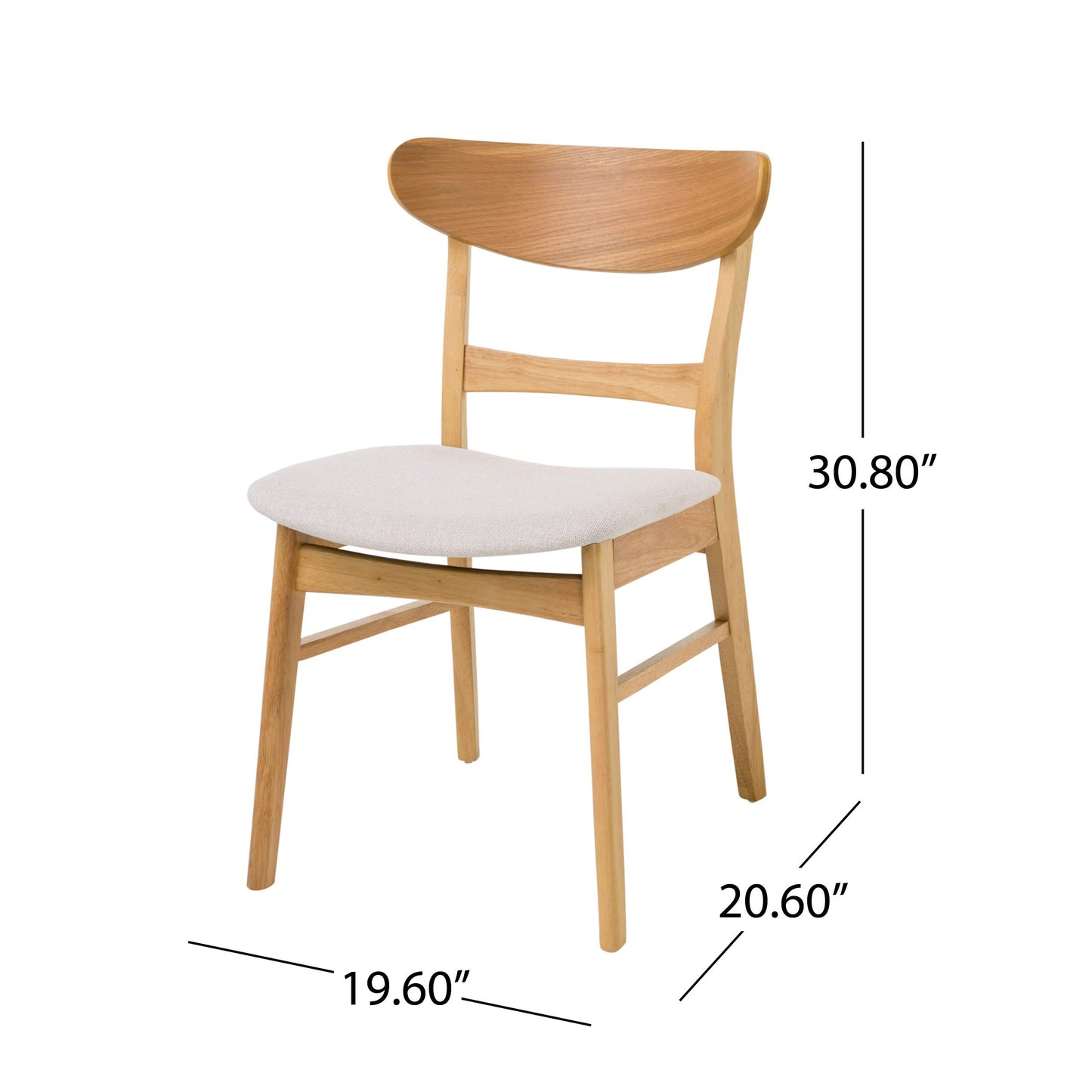 Christopher Knight Home Idalia Dining Chairs, 2-Pcs Set, Light Beige / Oak Finish - WoodArtSupply