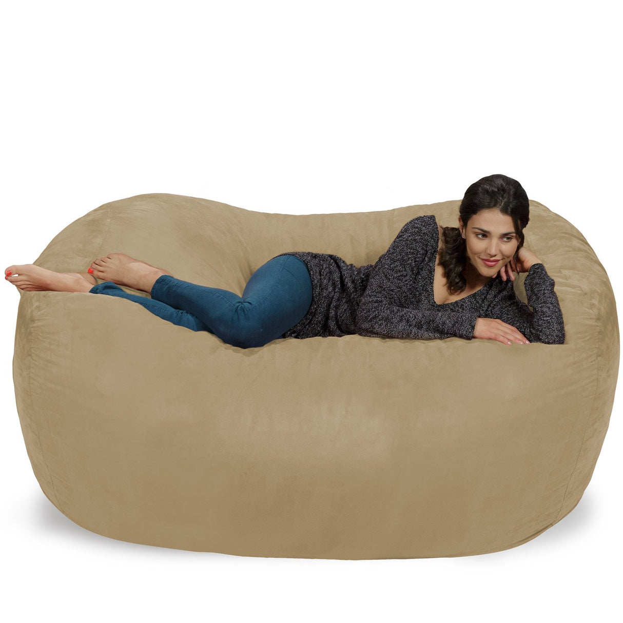 Chill Sack Bean Bag Chair: Huge 6' Memory Foam Furniture Bag and Large Lounger - Big Sofa with Soft Micro Fiber Cover - Camel Chill Sack