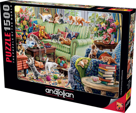 Anatolian Puzzle - Kittens in The Living Room, 1500 Piece Puzzle, #4575 Anatolian