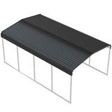 Xilingol 12x20 FT Metal Carport, Heavy Duty Carport Canopy with Galvanized Steel Frame and Roof, Outdoor Storage Shed, Car Tent Garage Shelter for Pickup, Truck, Boat and Tractor, Grey Xilingol