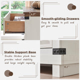 RedLemon Farmhouse 5 Drawers Dresser for Bedroom, Wood Tall Chest of Drawers with Thick Plank Styling, Rustic Closet Dresser for Bedroom, Living Room, Antique White RedLemon