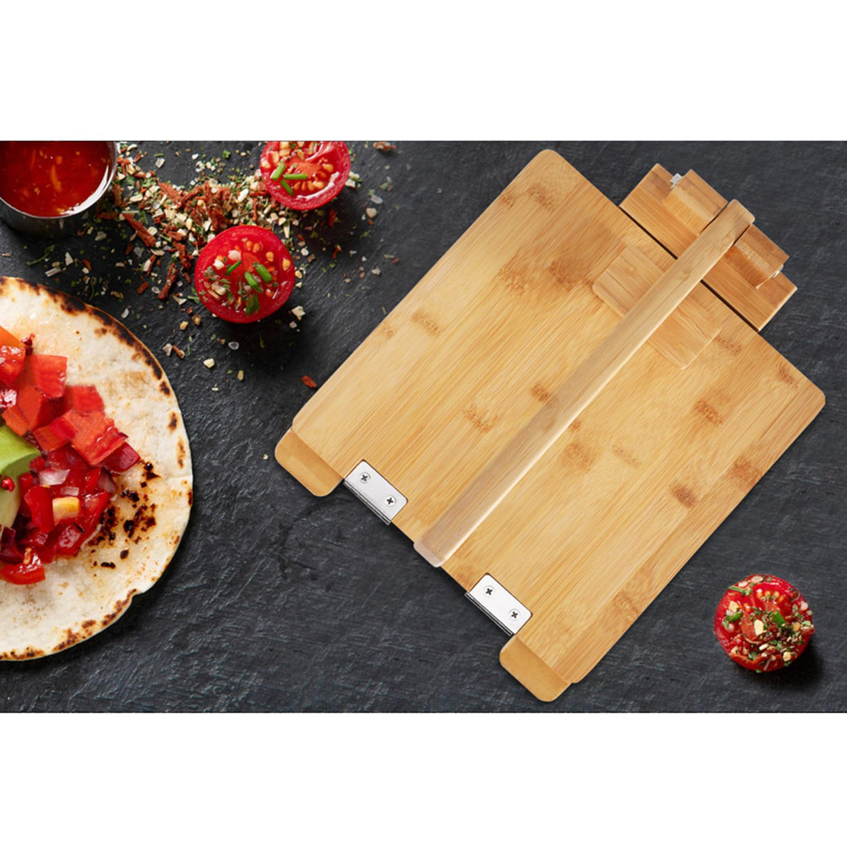 ZUJJAFY Tortilla Press 8 Inch Bamboo Tortilla Maker with 50pcs Parchment Paper, Mexican Tortillera Presser Homemade Tortillas Pataconera Dough Press, Square ZUJJAFY