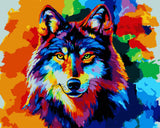 Wolf Paint by Numbers Kit for Kids Adults, Adult Paint by Number Kits Canvas Number Wolf Painting by Numbers Art Craft Kits for Adults, Color Wolf 16x20inch Without Frame Komking