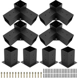 Pergola Brackets Kit 4x4(Actual: 3.5x3.5'') Pergola Kit with Brackets 3-Way Right Angle Corner Bracket Woodworks DIY Post Base Kitp Semoprus