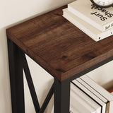 Rustic Oak 2-Tier Console Table by BON AUGURE – Stylish Entryway and Living Room Furniture BON AUGURE