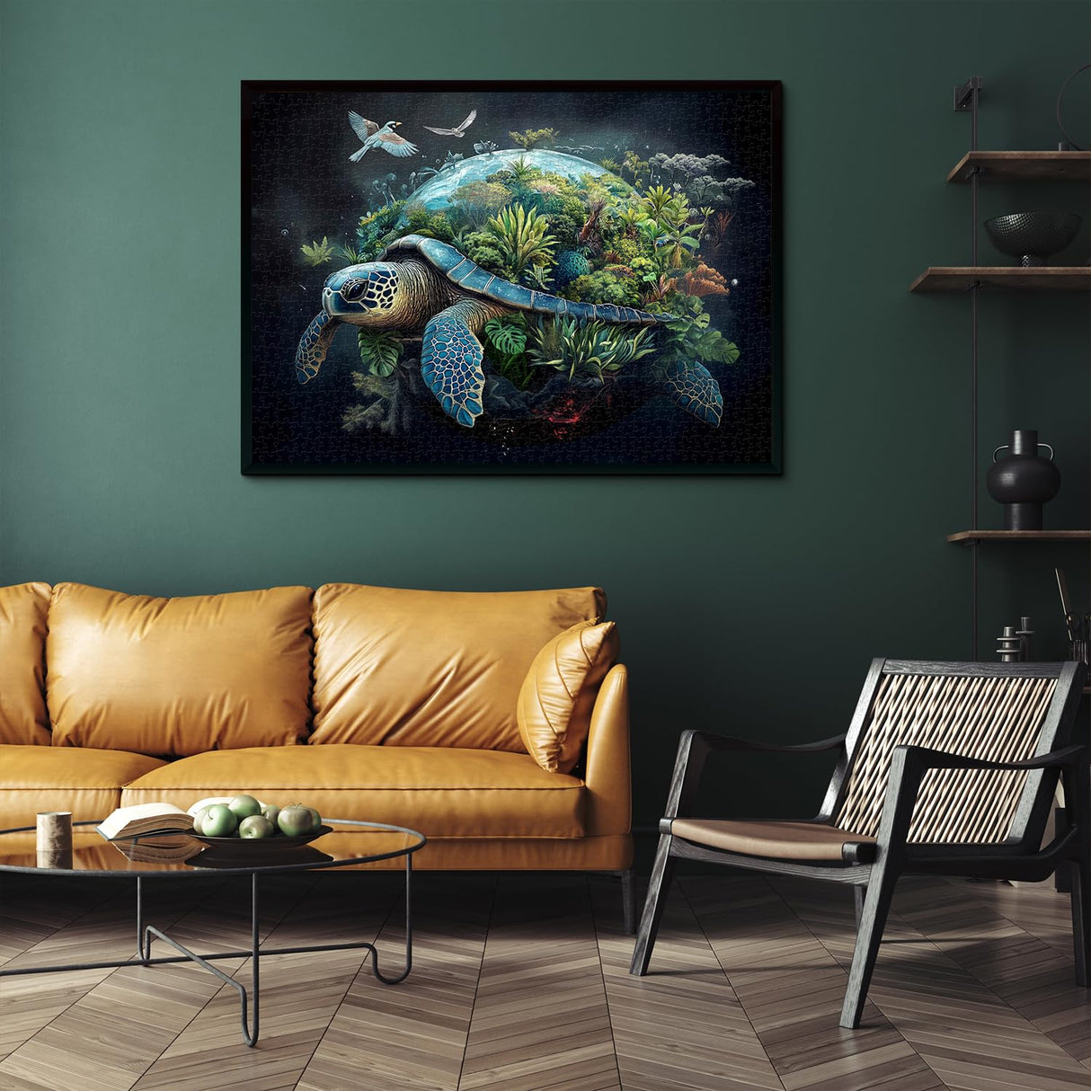 Sea Turtle Puzzles for Adults 1000 Pieces, Earth Turtles Forest Jigsaw Puzzles, Fantasy Nature Plant Animals Puzzle as Home Decor PPuzzling