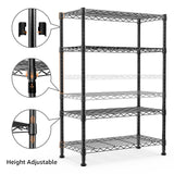 M MZG 1000 lbs Storage Shelving Steel Heavy Duty 4-Tier Utility Shelving Unit Steel Organizer Wire Rack for Home,Kitchen,Office,Black (13.7" D x 23.6" W x 53.4" H) M MZG