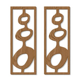 Zzbakress 2 Pcs Mid Century Wall Decor Wooden Mid Century Modern Decor Modern Art Wall Decor Abstract Wall Decor Geometric Wall Art for Home Living Room Bedroom (Style T) Zzbakress