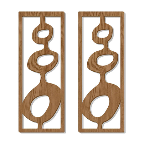 Zzbakress 2 Pcs Mid Century Wall Decor Wooden Mid Century Modern Decor Modern Art Wall Decor Abstract Wall Decor Geometric Wall Art for Home Living Room Bedroom (Style T) Zzbakress