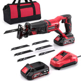 Reciprocating Saw Cordless, 20V Power Reciprocating Saw with Battery and Charger, 3000SPM Compact Reciprocating Saw with 6 Tool-Free Blades for Wood & Metal Cutting (1PC Battery) Vistreck