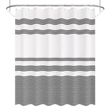 AmazerBath Shower Curtain, Washable Cloth Black Shower Curtain Sets with 12 Shower Curtain Hooks, Fabric Rustic Black and White Striped Shower Curtain, Farmhouse Bathroom Shower Curtain, 72x72 Inches AmazerBath