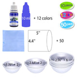 Bath Bomb Mold Set with Soap Colorant, Shrink Wrap Bags - Skin Safe Food Grade Soap Dye for Bath Bomb Making Supplies Kit - Liquid Bath Bomb Dye for CP M&P Soap Coloring, Crafts - with Instructions DecorRom