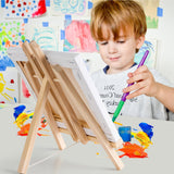 Falling in Art 12Inch Wood Easel Stand, Tabletop Display Stand A-Frame Artist Easel for Painting Canvas, Portable Photo, Picture and Sign Holder (4 Pack) Falling in Art